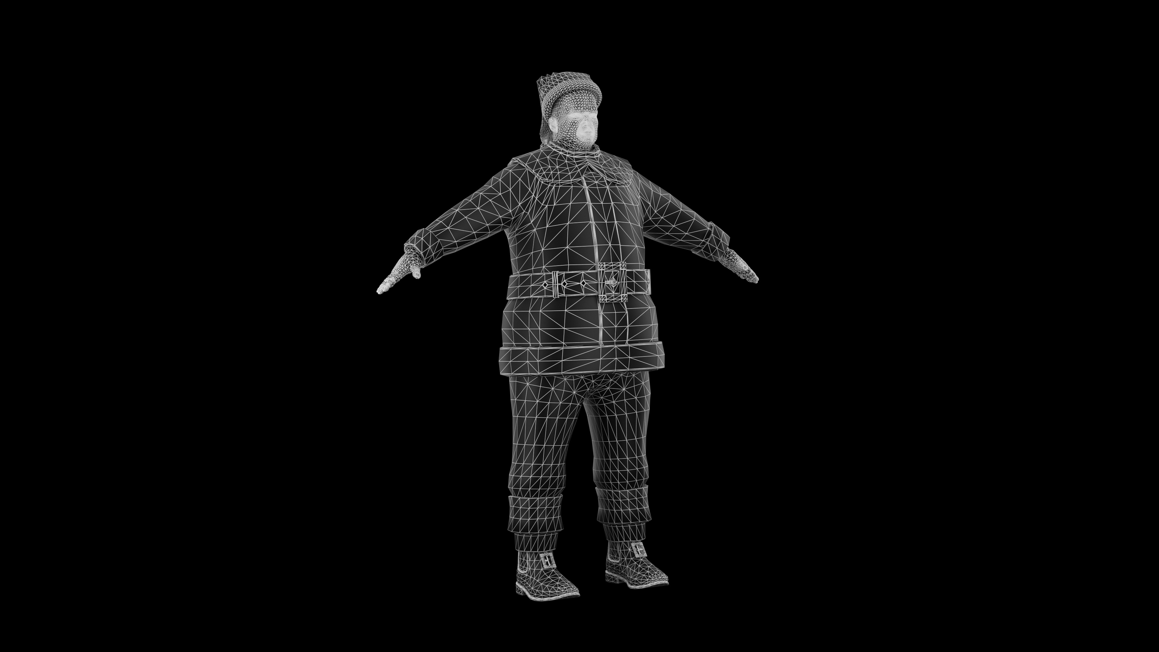 Christmas Santa Claus Low-poly 3D model_11