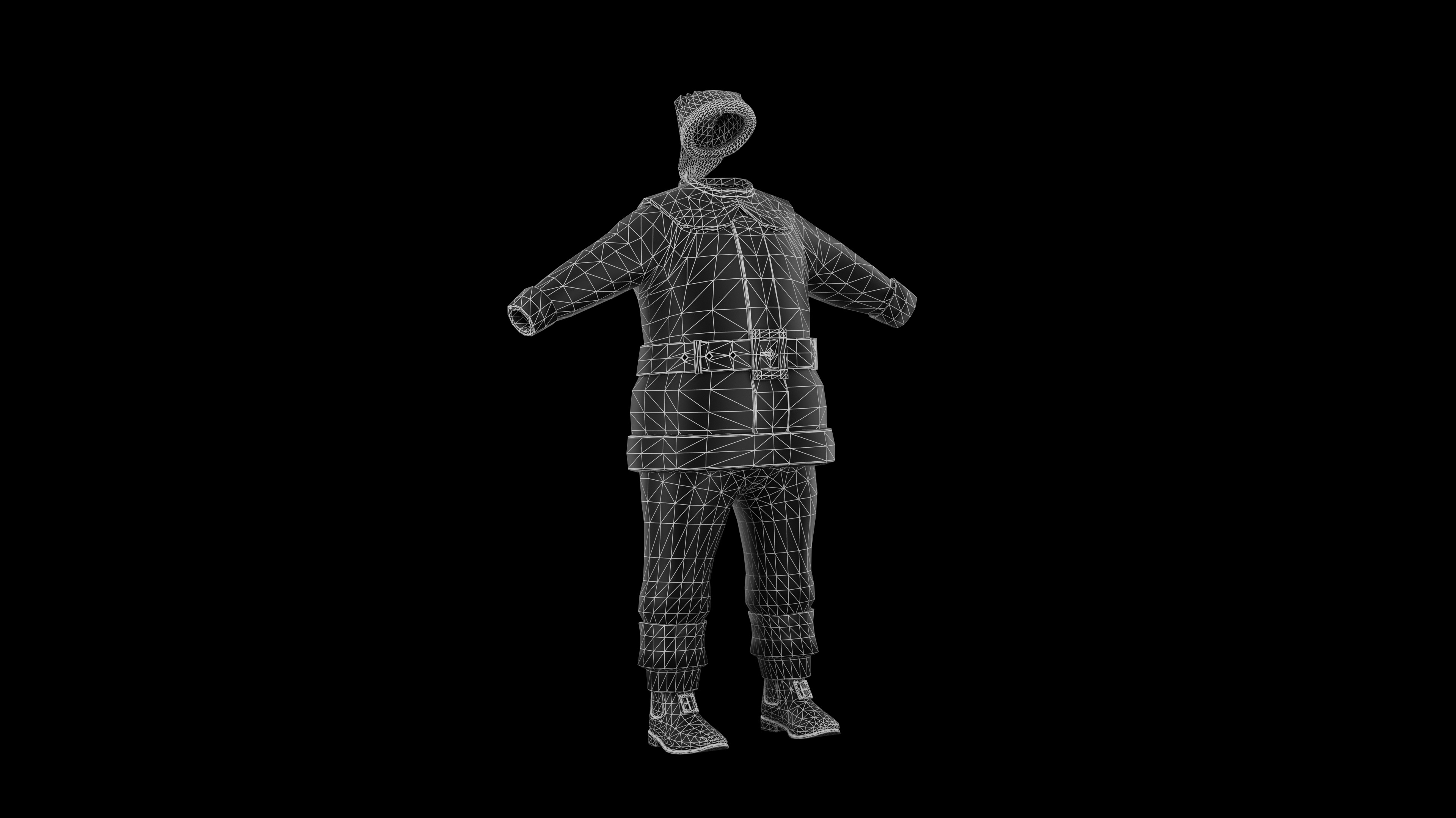 Christmas Santa Claus Low-poly 3D model_17