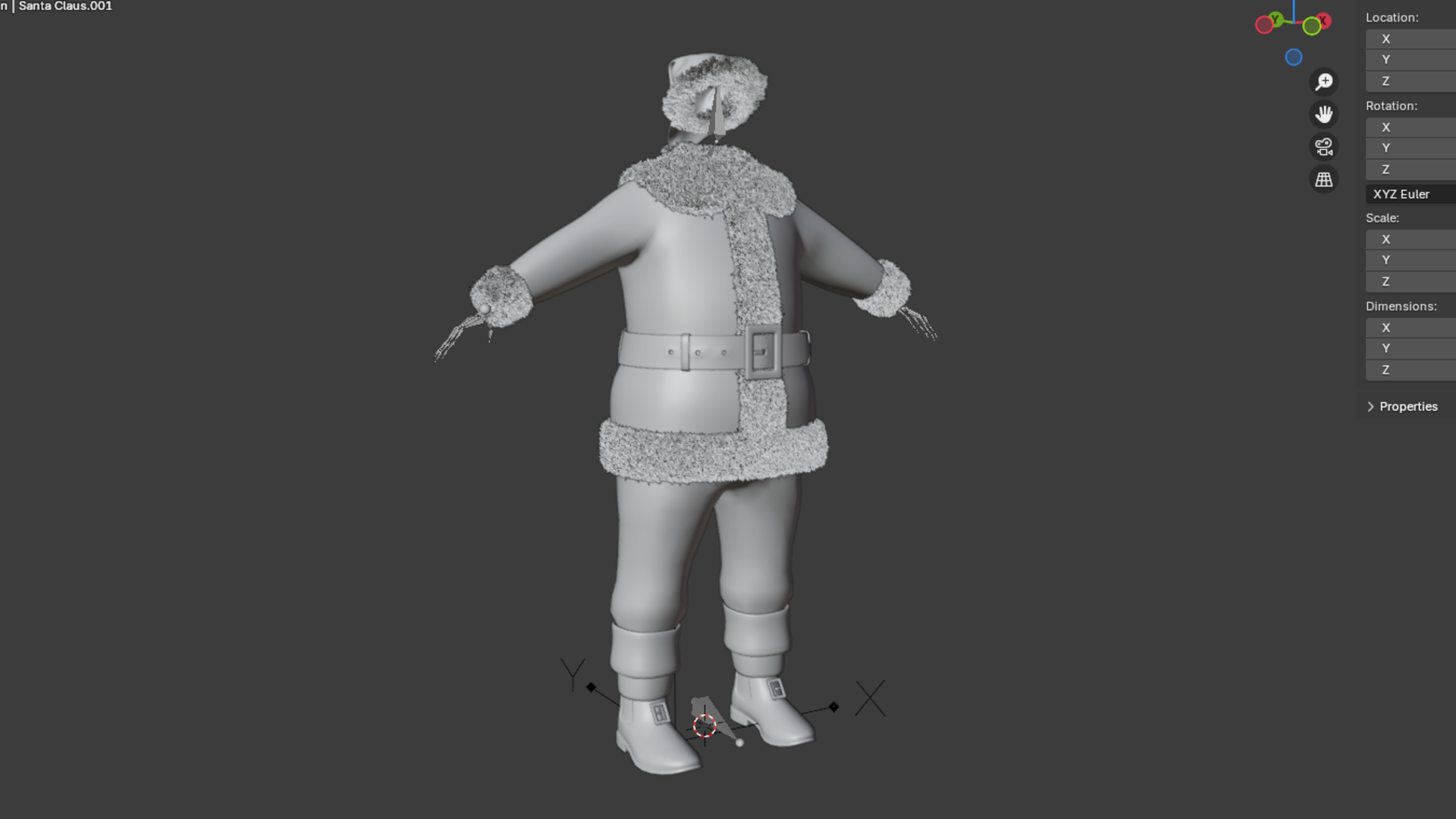 Christmas Santa Claus Low-poly 3D model_9