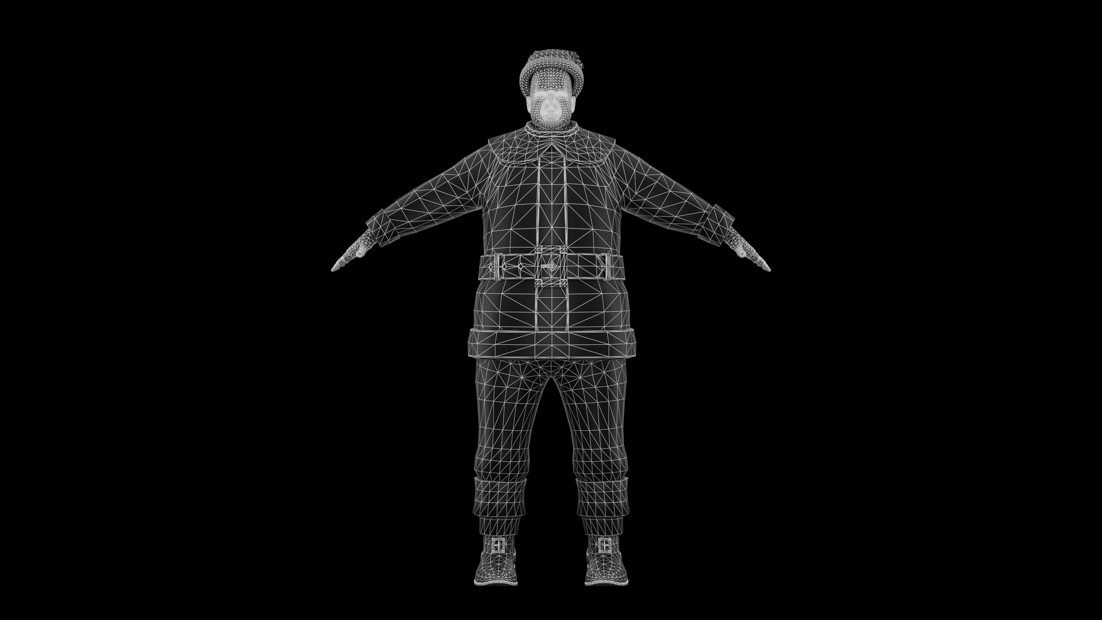 Christmas Santa Claus Low-poly 3D model_14