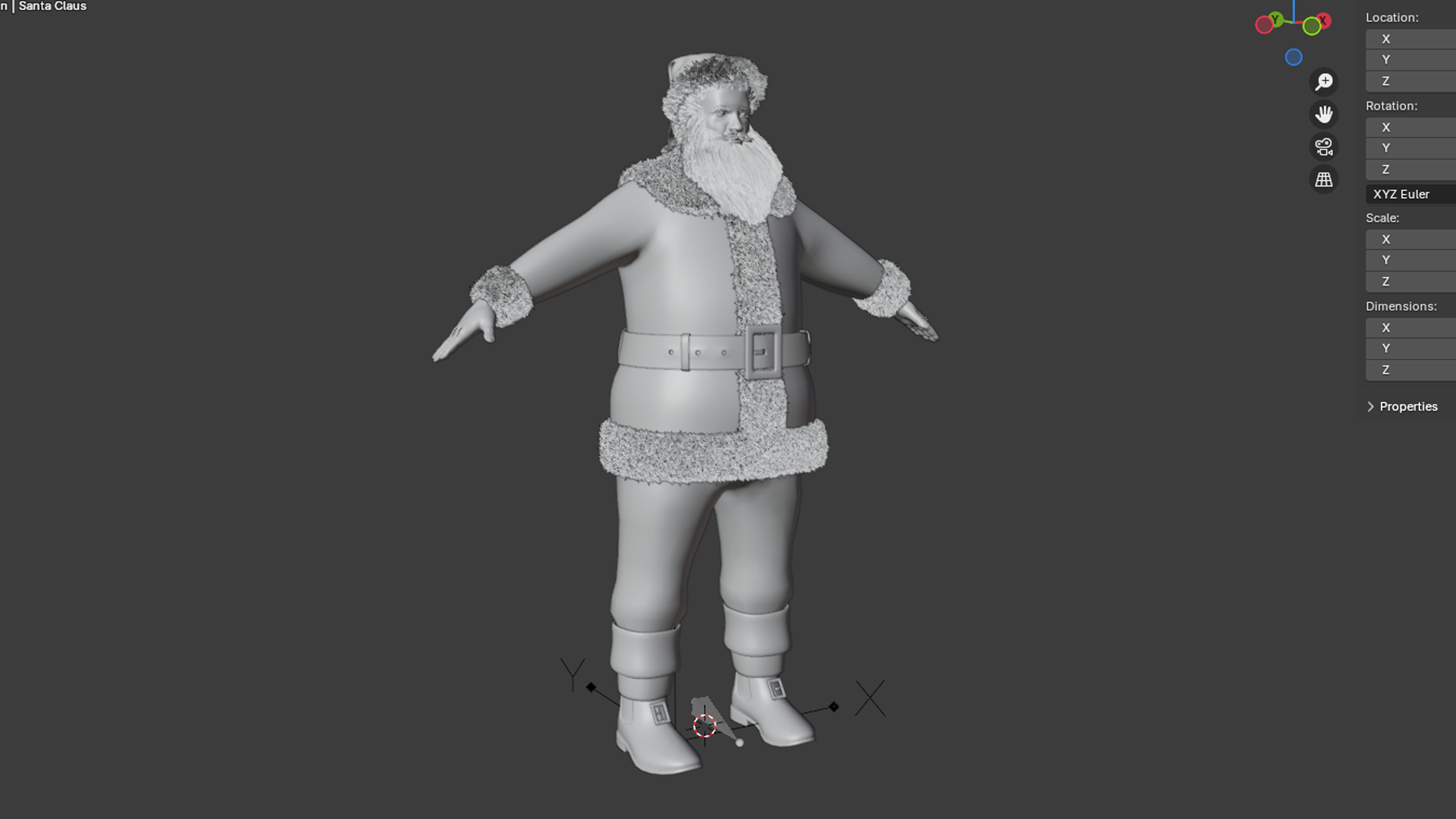 Christmas Santa Claus Low-poly 3D model_8