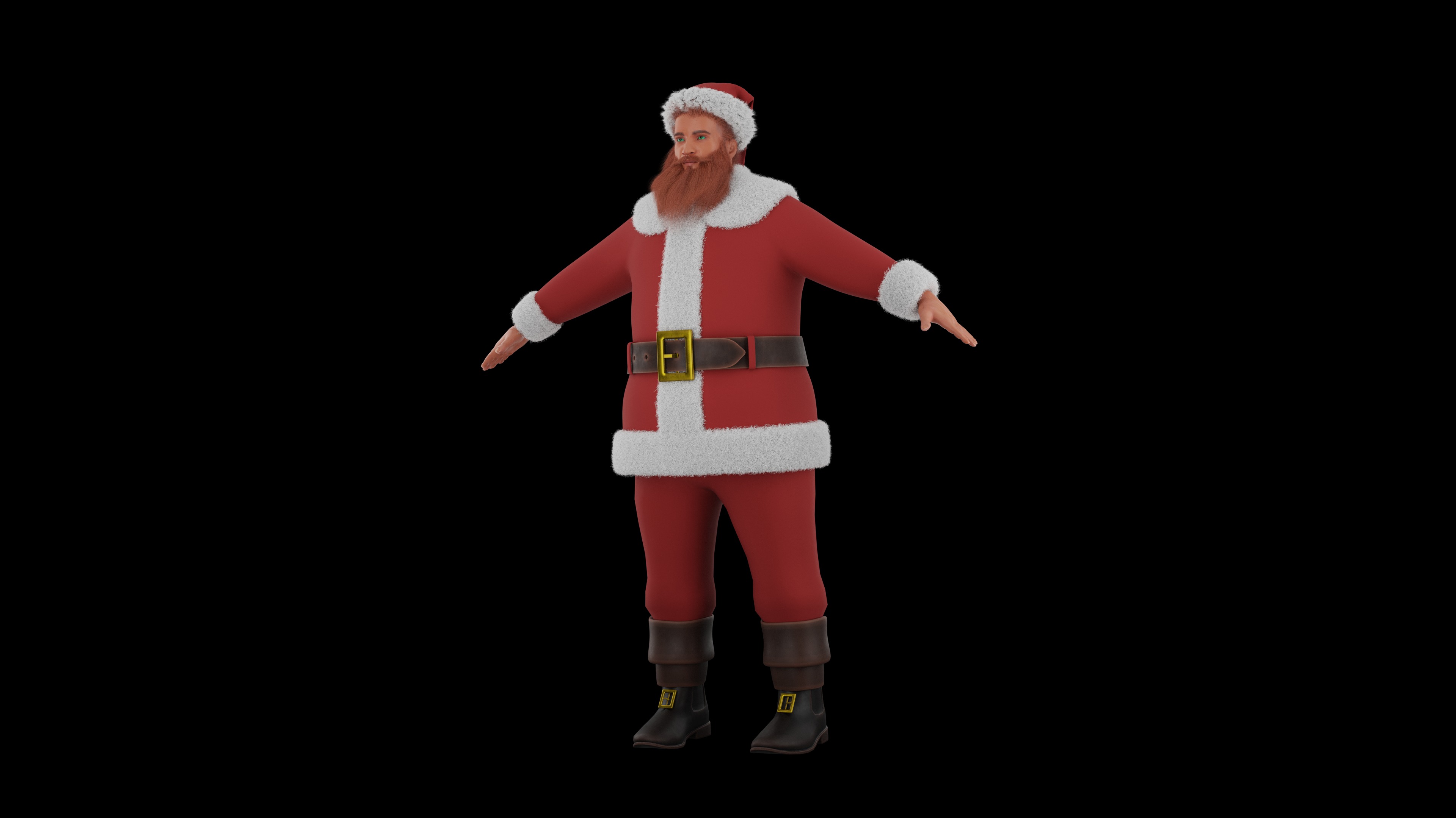 Christmas Santa Claus Low-poly 3D model_1