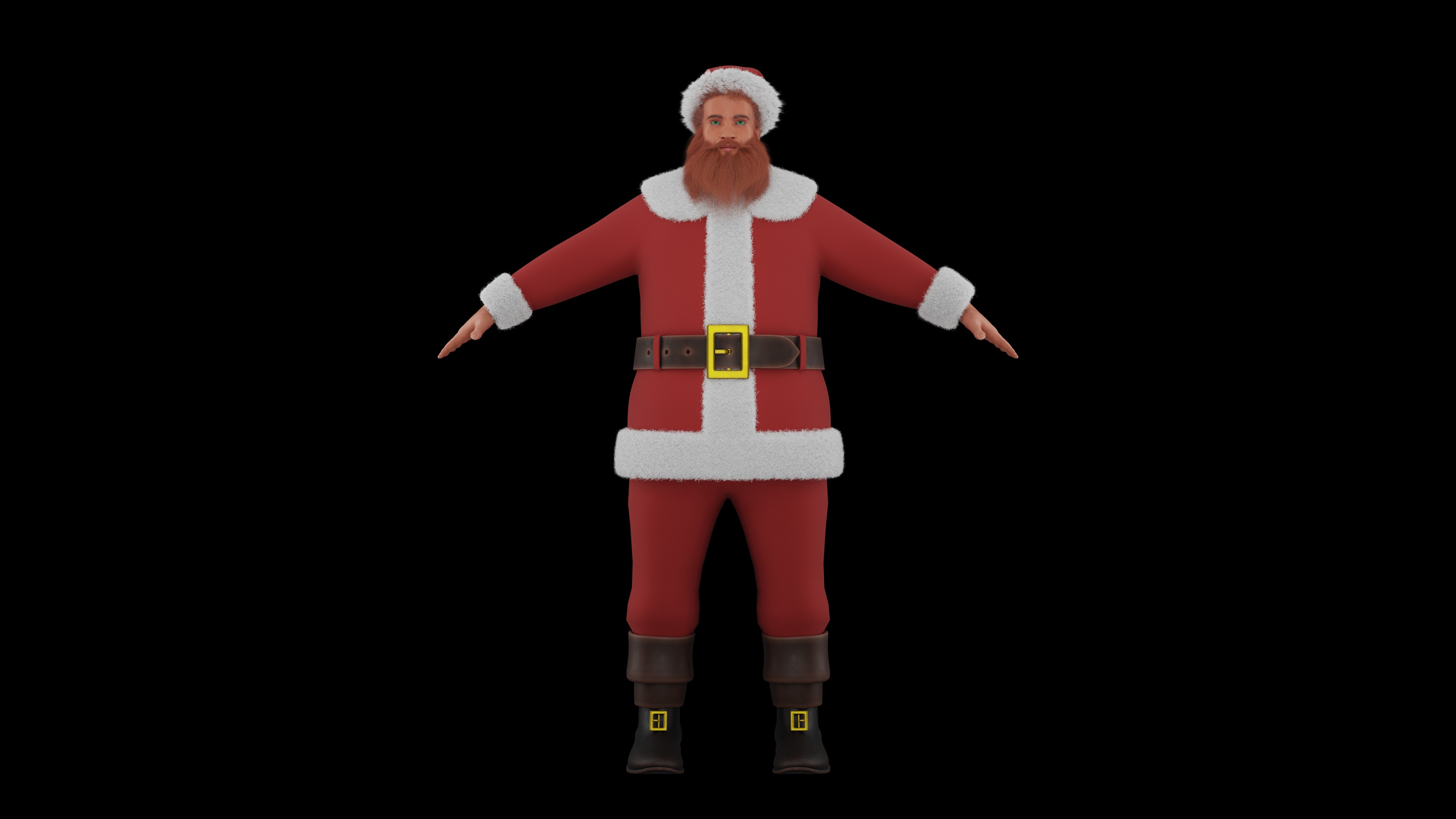 Christmas Santa Claus Low-poly 3D model_2