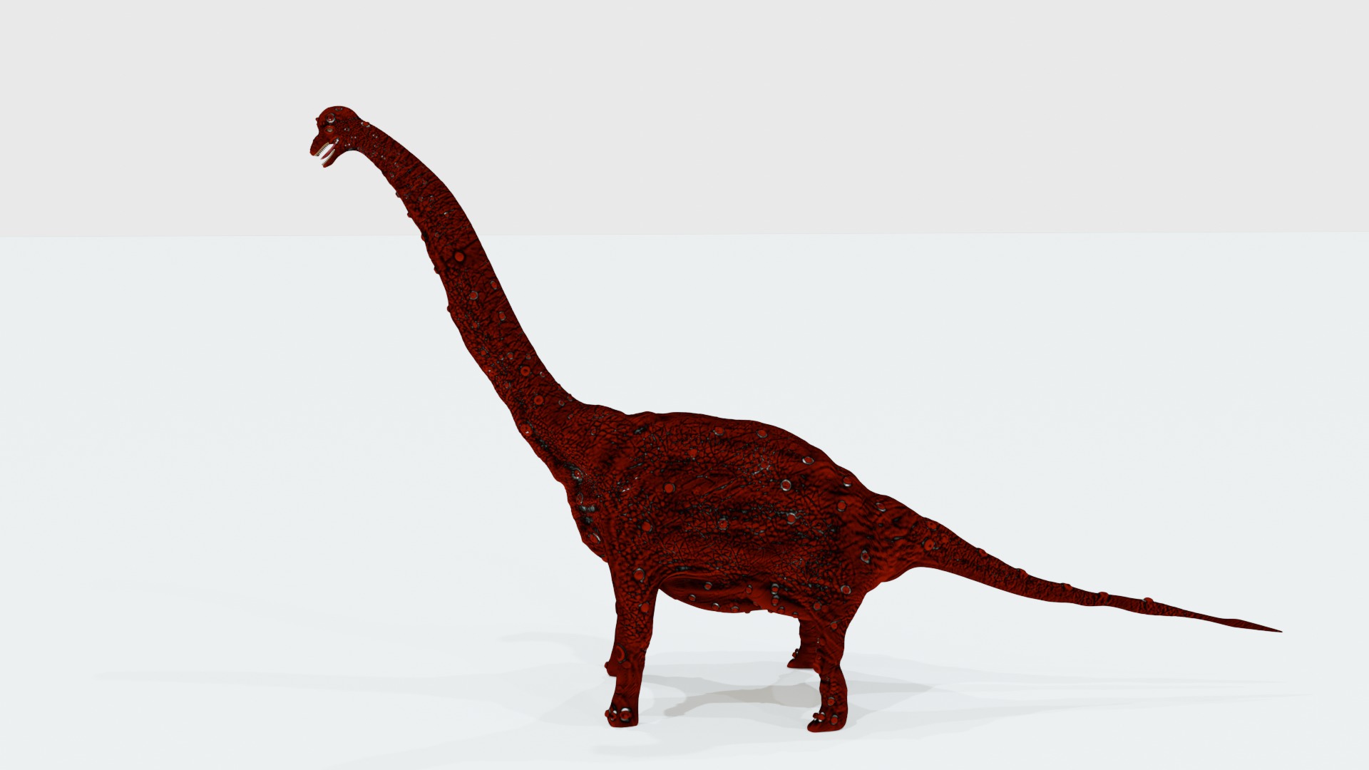 Red Brachiosaurus 3D model_1