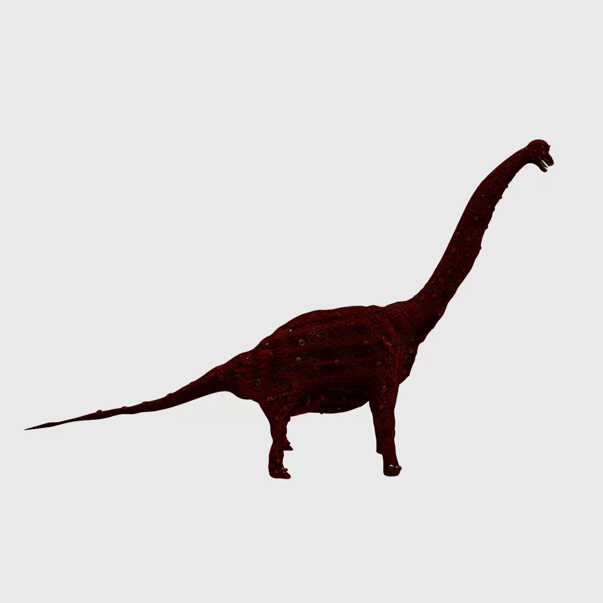 Red Brachiosaurus 3D model_0