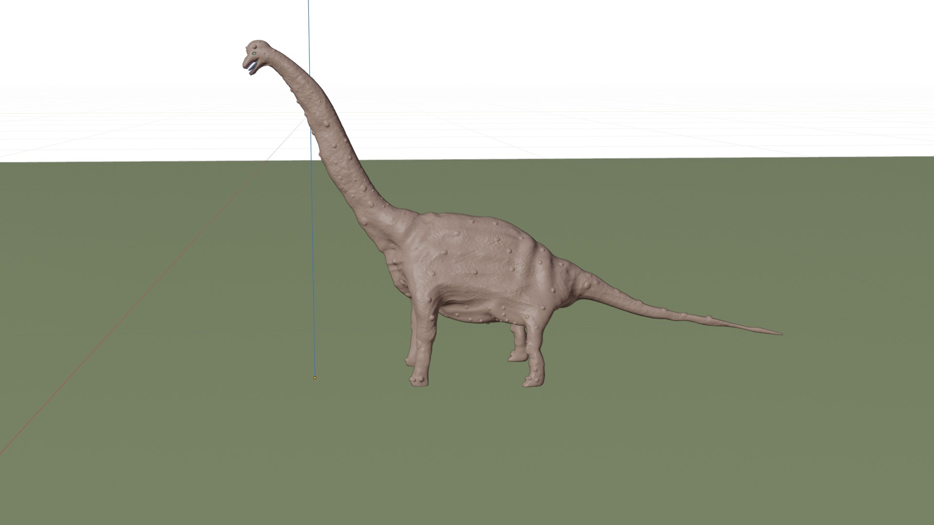 Red Brachiosaurus 3D model_6