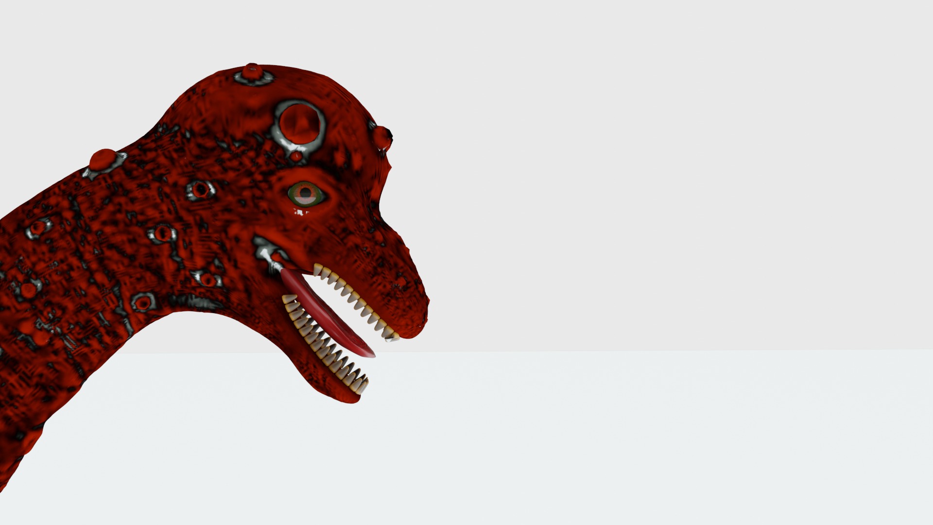 Red Brachiosaurus 3D model_4