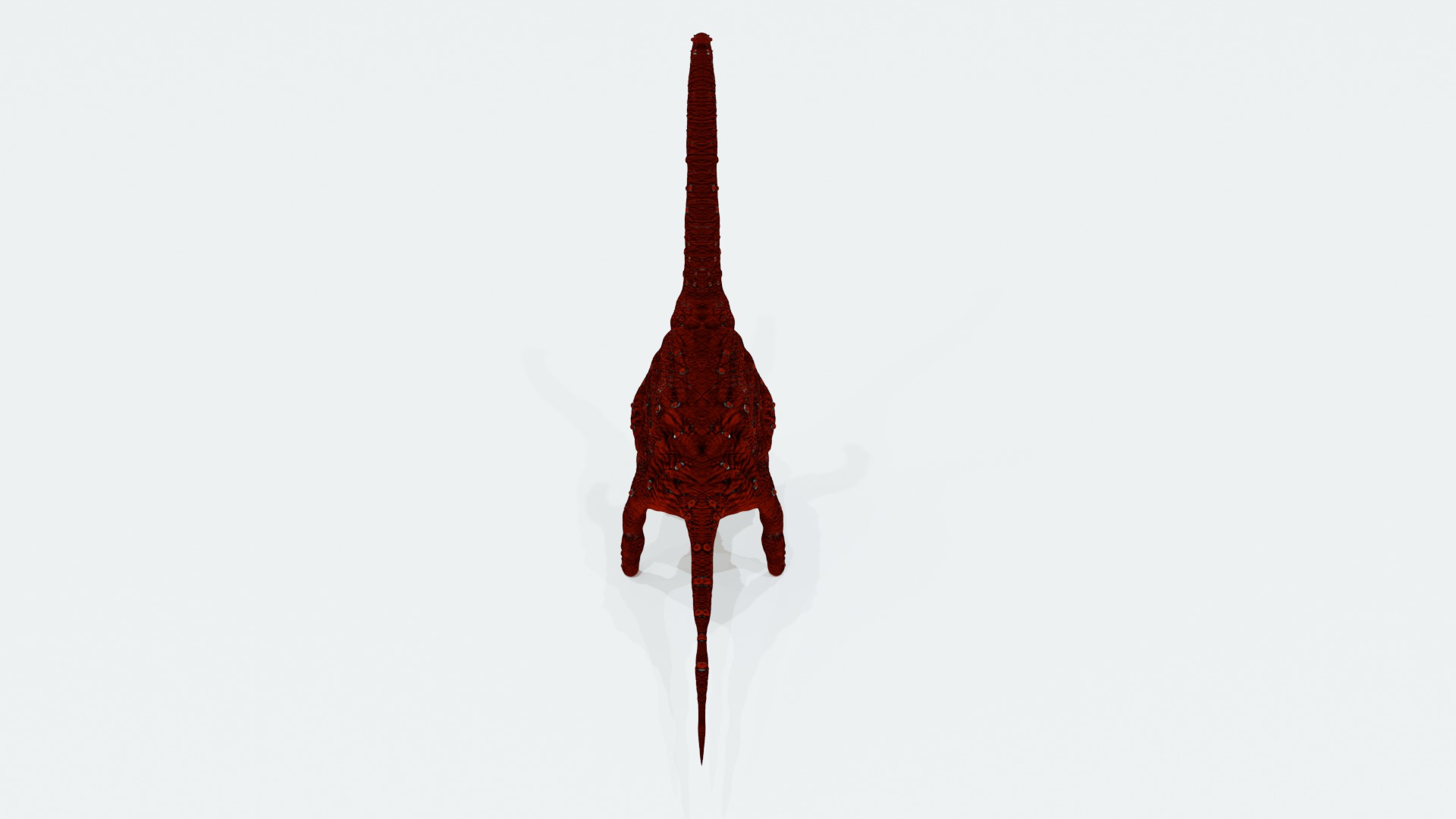 Red Brachiosaurus 3D model_5