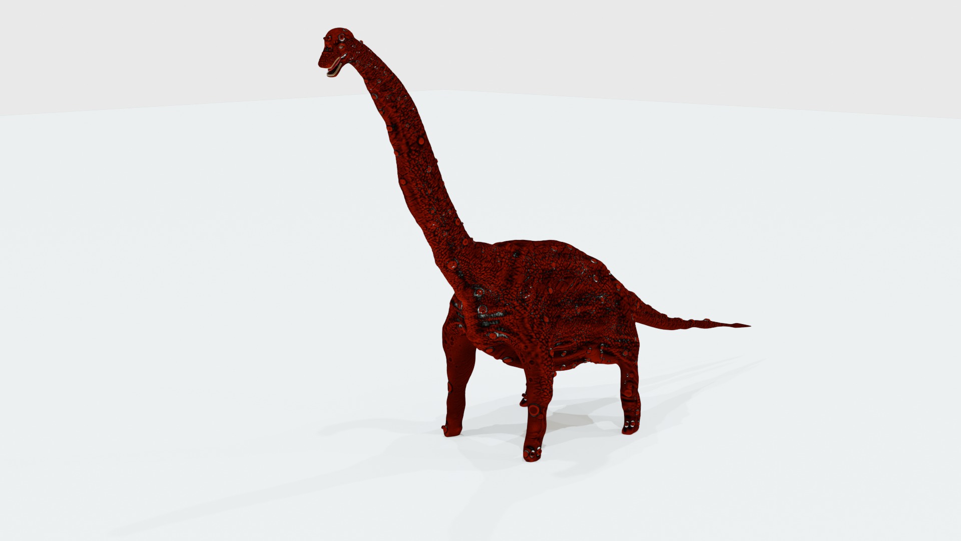 Red Brachiosaurus 3D model_2