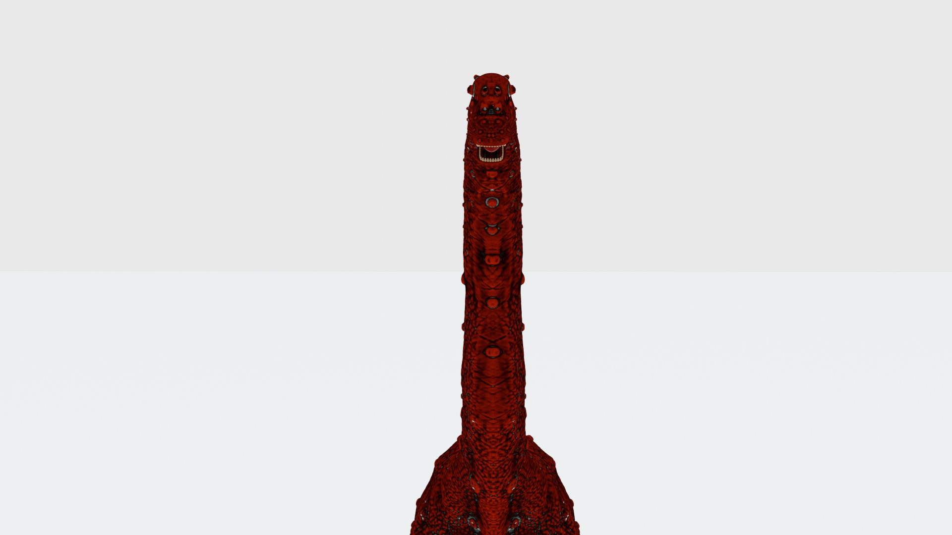Red Brachiosaurus 3D model_3