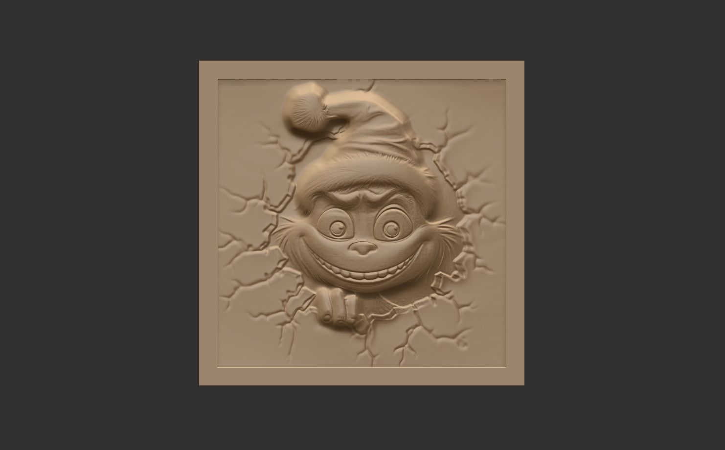 christmas grinch frame  3D print model_4