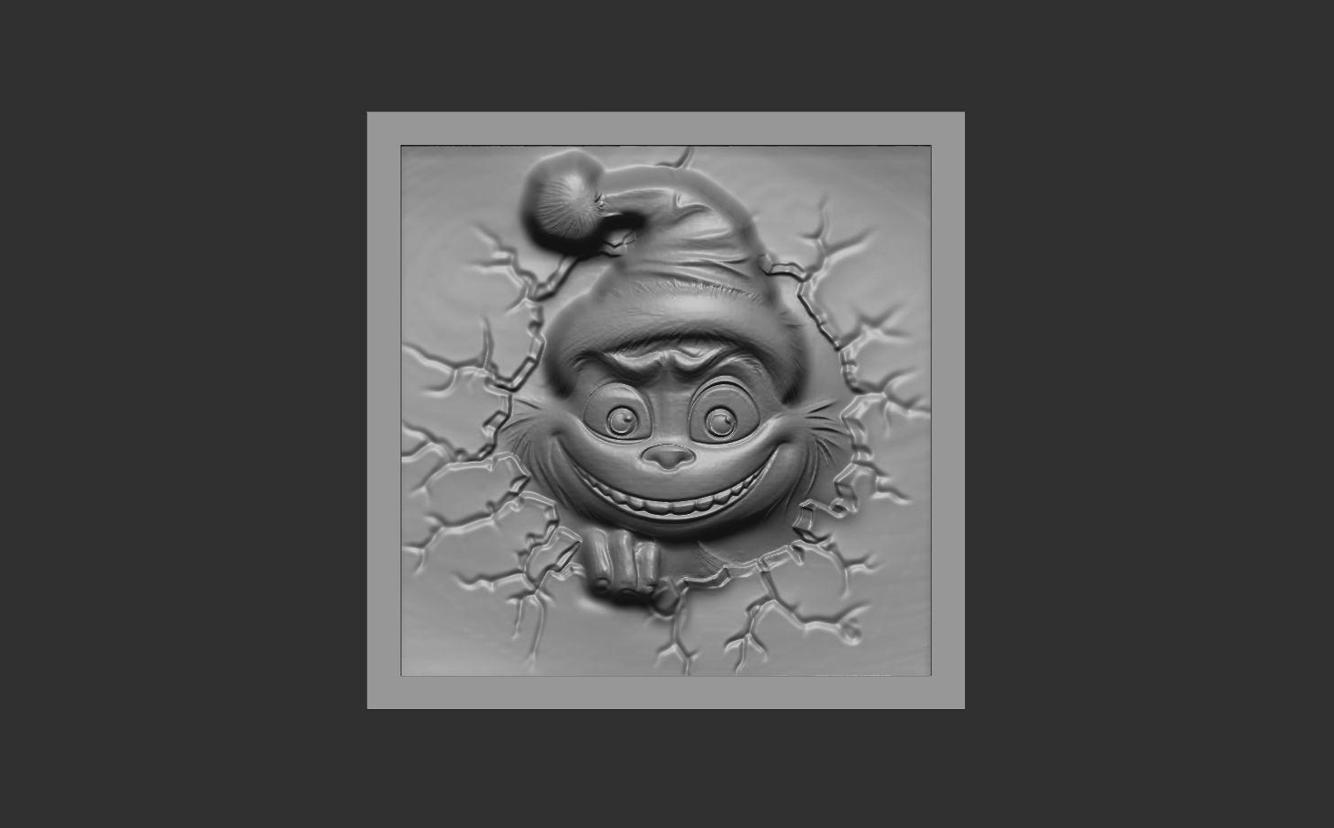 christmas grinch frame  3D print model_6