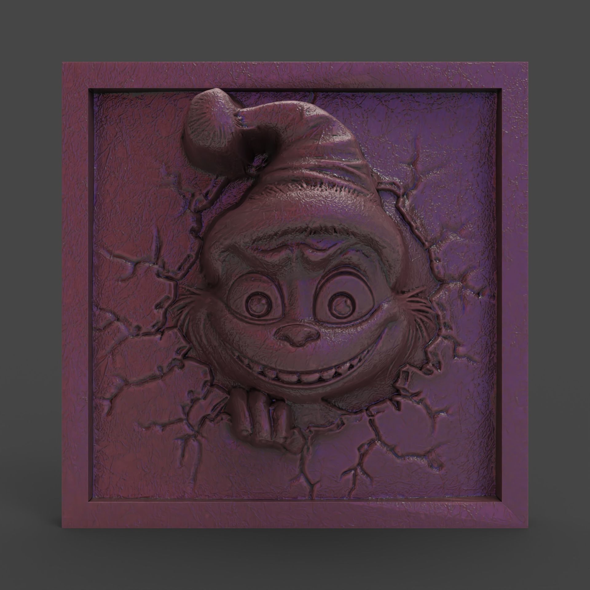 christmas grinch frame  3D print model_2