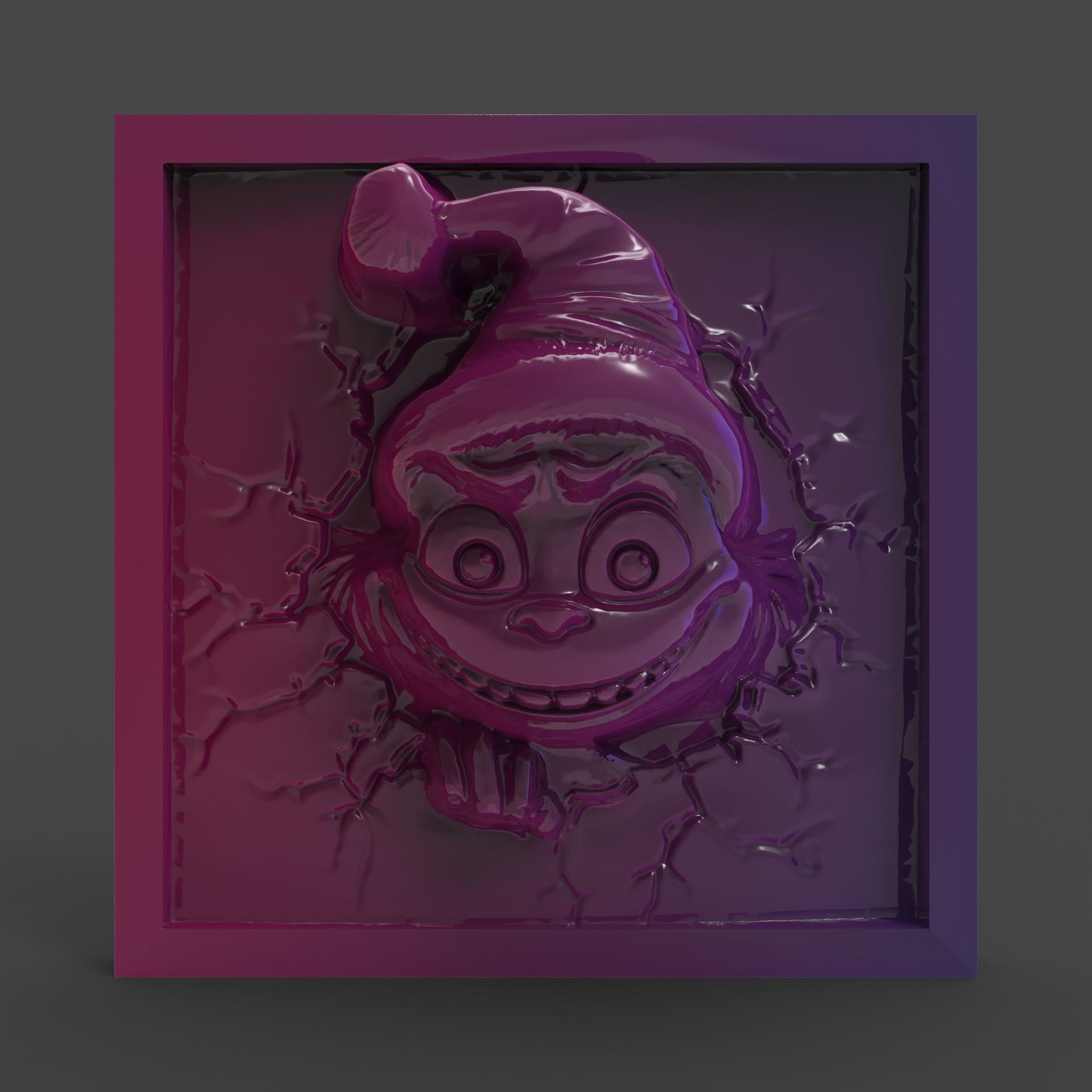 christmas grinch frame  3D print model_3