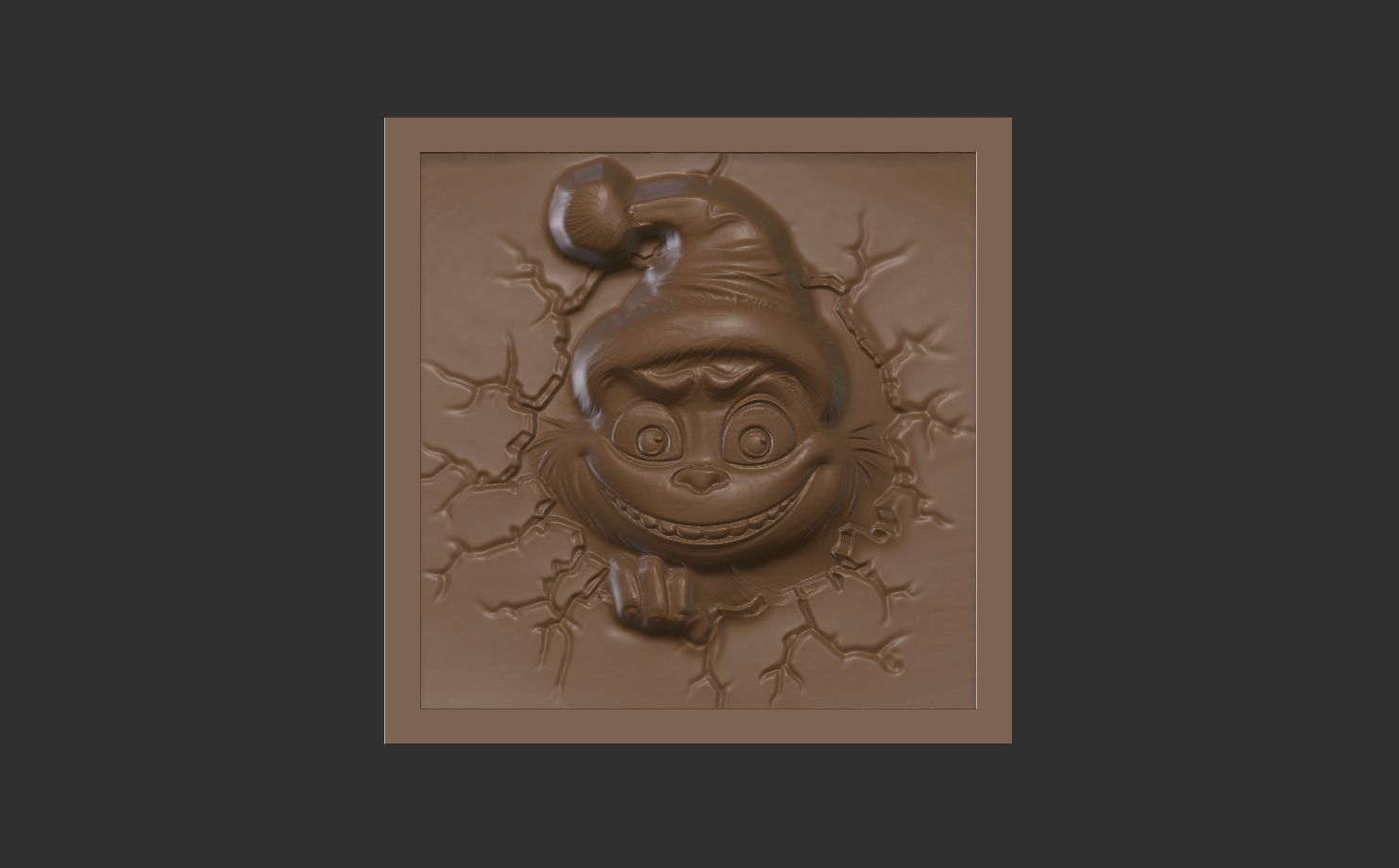 christmas grinch frame  3D print model_5