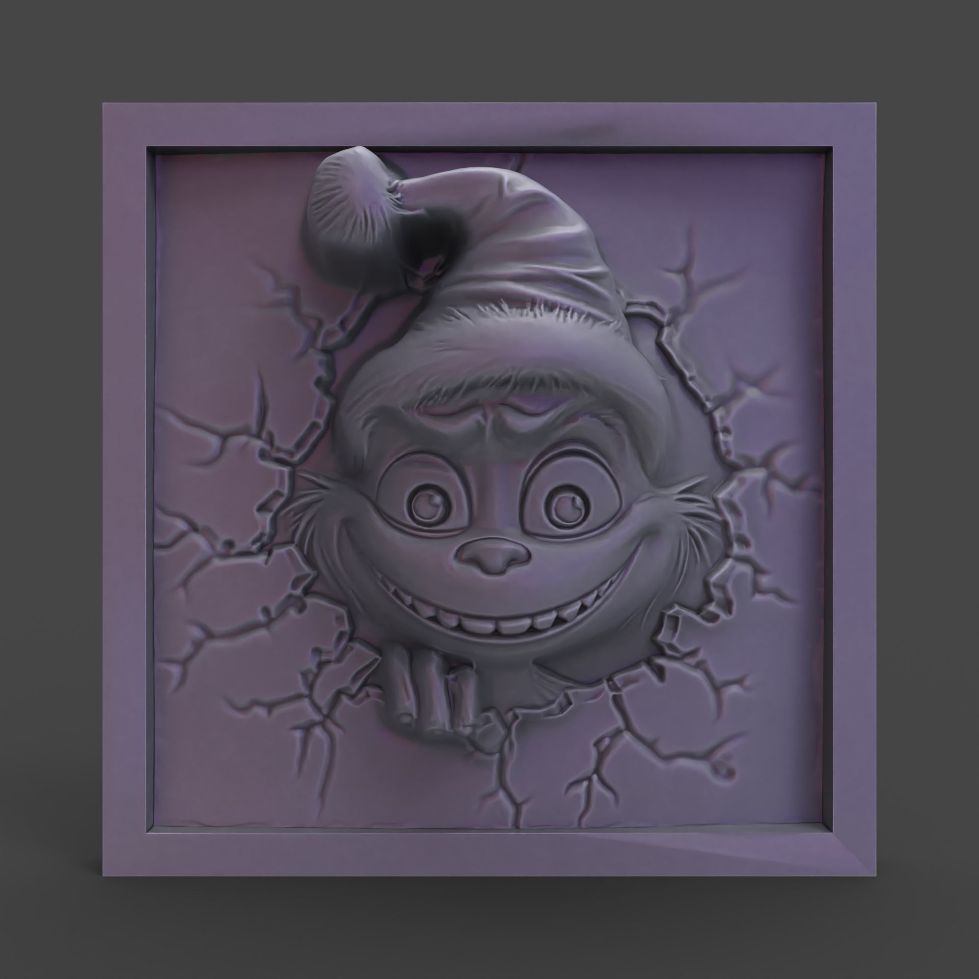 christmas grinch frame  3D print model_1