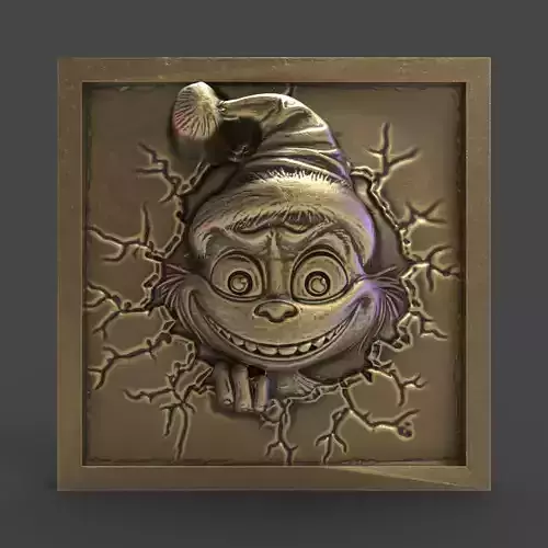 christmas grinch frame  3D print model