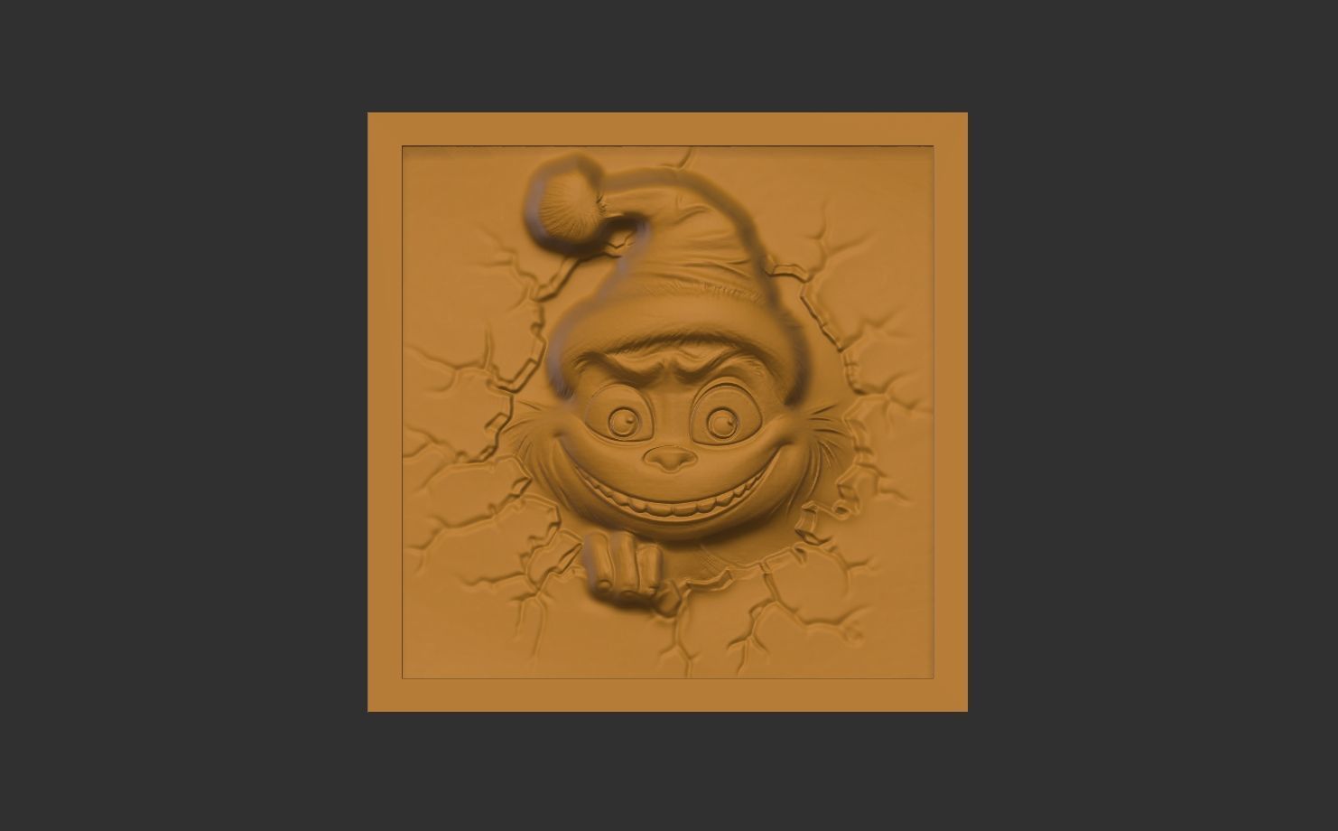 christmas grinch frame  3D print model_13