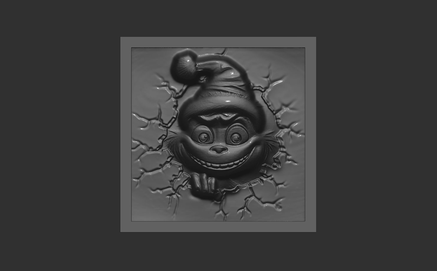 christmas grinch frame  3D print model_15