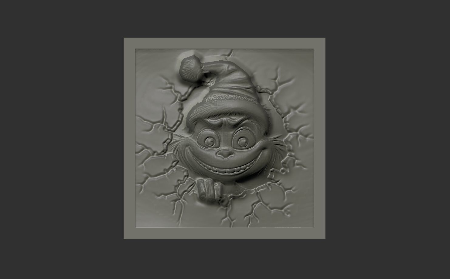 christmas grinch frame  3D print model_8