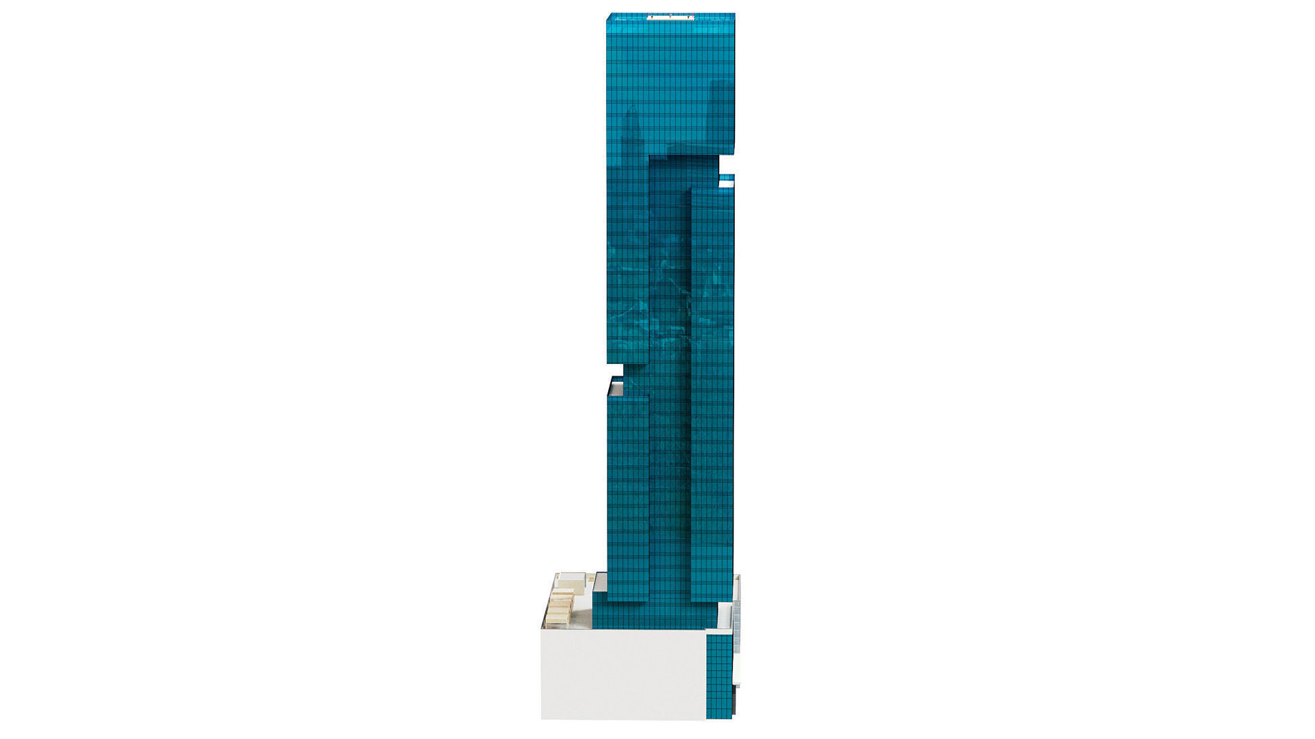 The First Hotel glass skyscraper at Jumeirah Village Circle 3D model_2