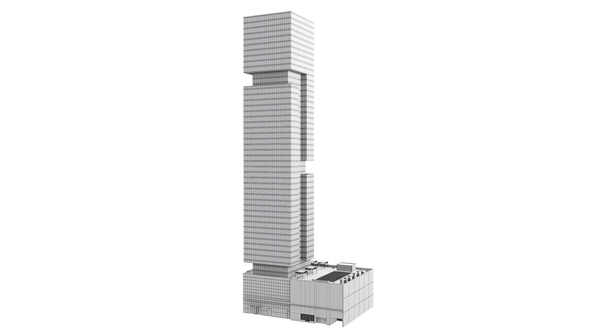 The First Hotel glass skyscraper at Jumeirah Village Circle 3D model_12