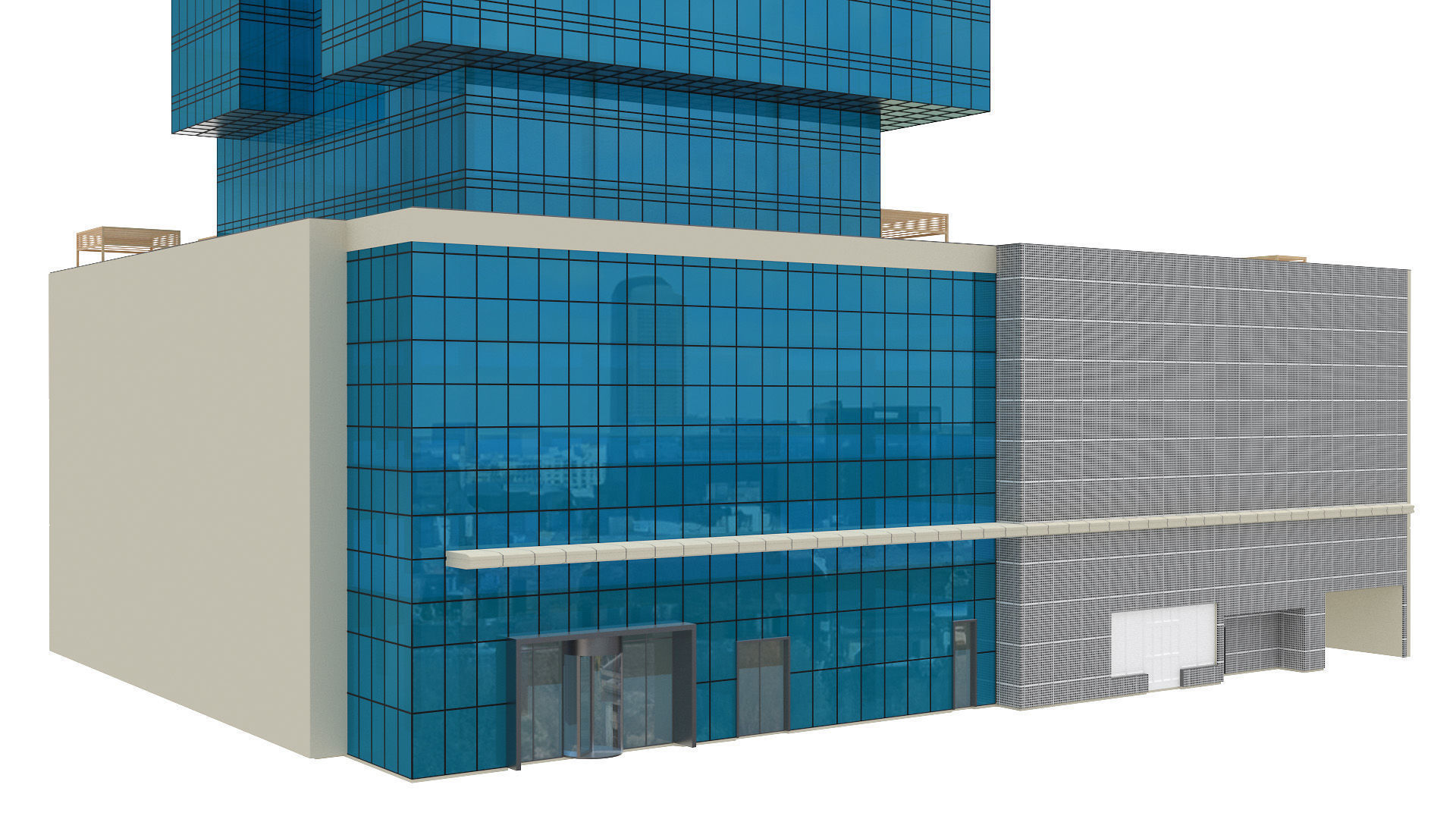 The First Hotel glass skyscraper at Jumeirah Village Circle 3D model_10