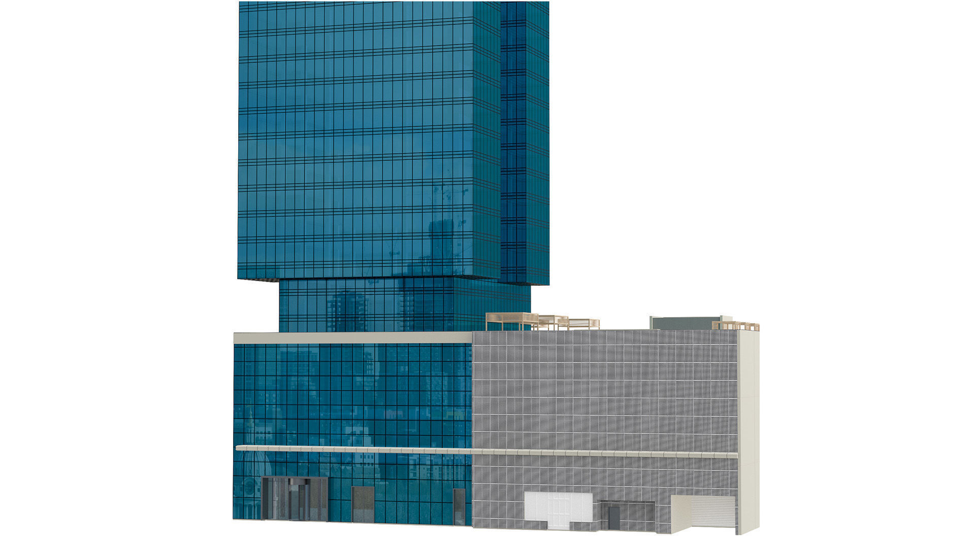 The First Hotel glass skyscraper at Jumeirah Village Circle 3D model_5