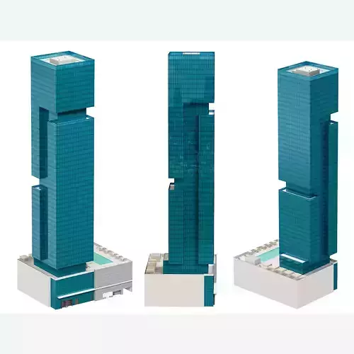 The First Hotel glass skyscraper at Jumeirah Village Circle 3D model The First Hotel glass skyscraper at Jumeirah Village Circle 3D model