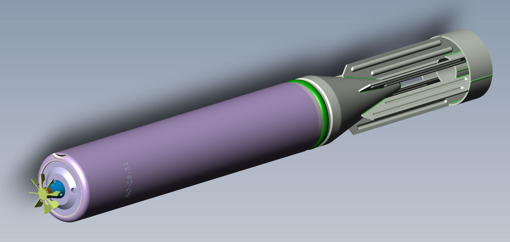 Russian avia bomb AO 25 33 and AO 25 30 submunition moulage 3D model_6