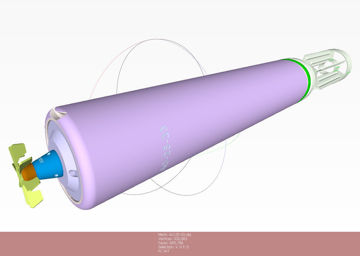 Russian avia bomb AO 25 33 and AO 25 30 submunition moulage 3D model_10