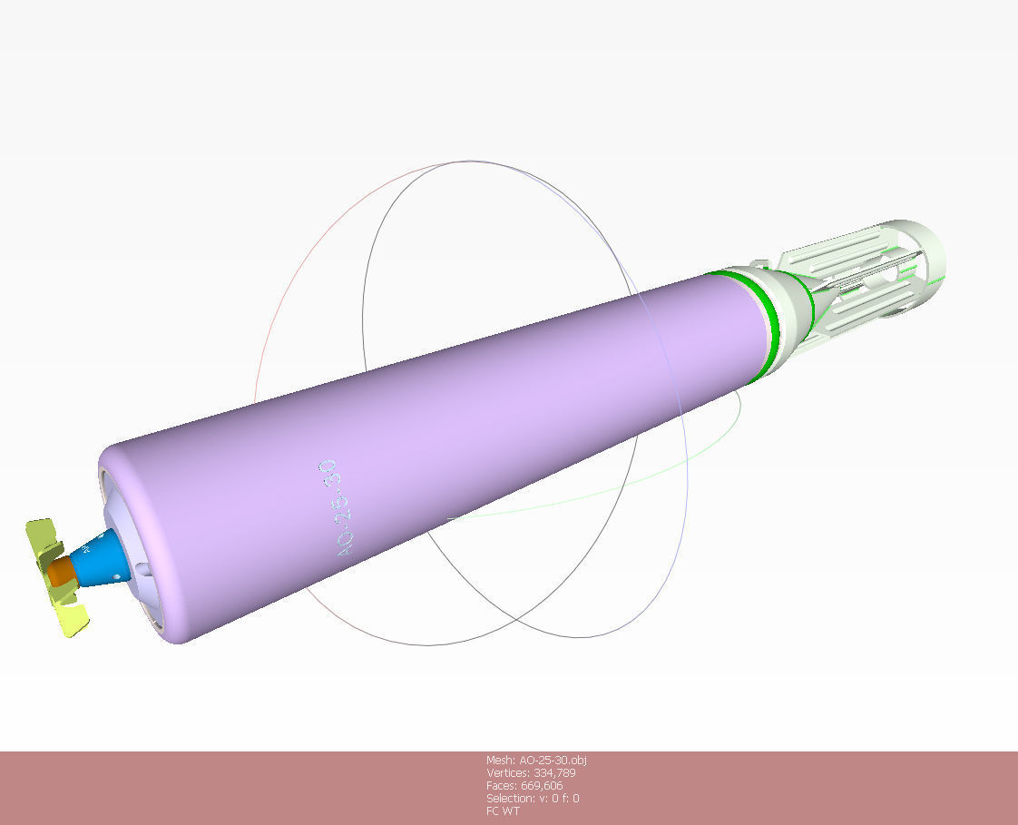 Russian avia bomb AO 25 33 and AO 25 30 submunition moulage 3D model_8