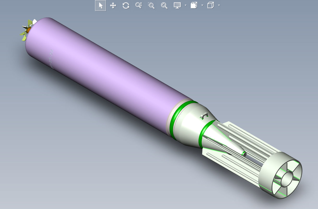 Russian avia bomb AO 25 33 and AO 25 30 submunition moulage 3D model_3