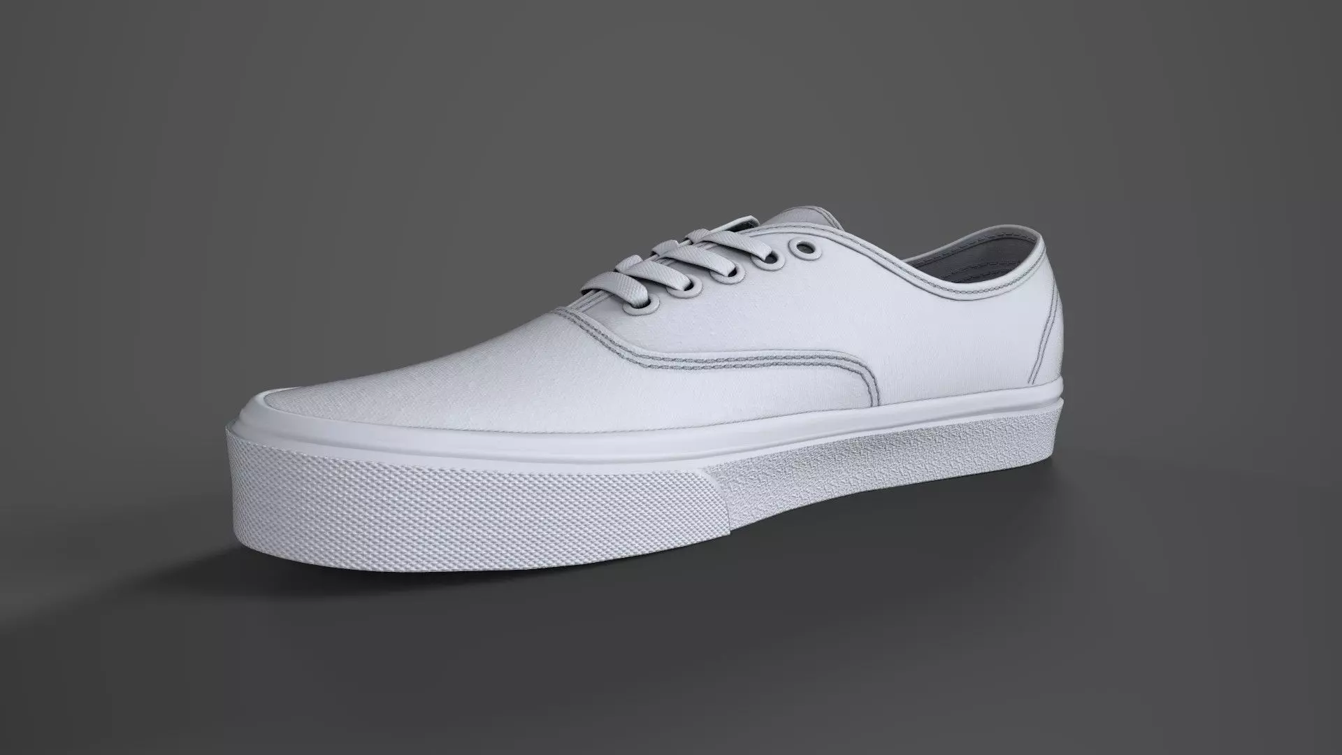 VANS182 Authentic TrueWhite Low-poly 3D model_0
