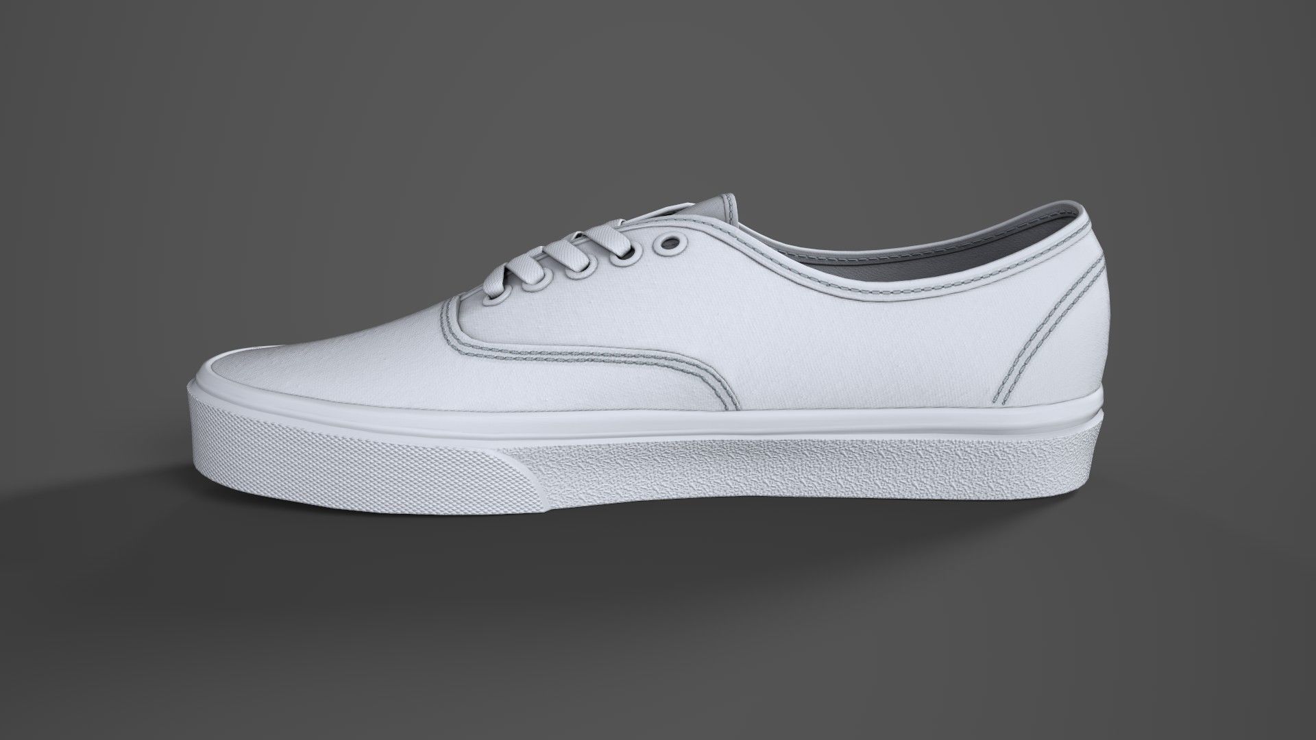 VANS182 Authentic TrueWhite Low-poly 3D model_2