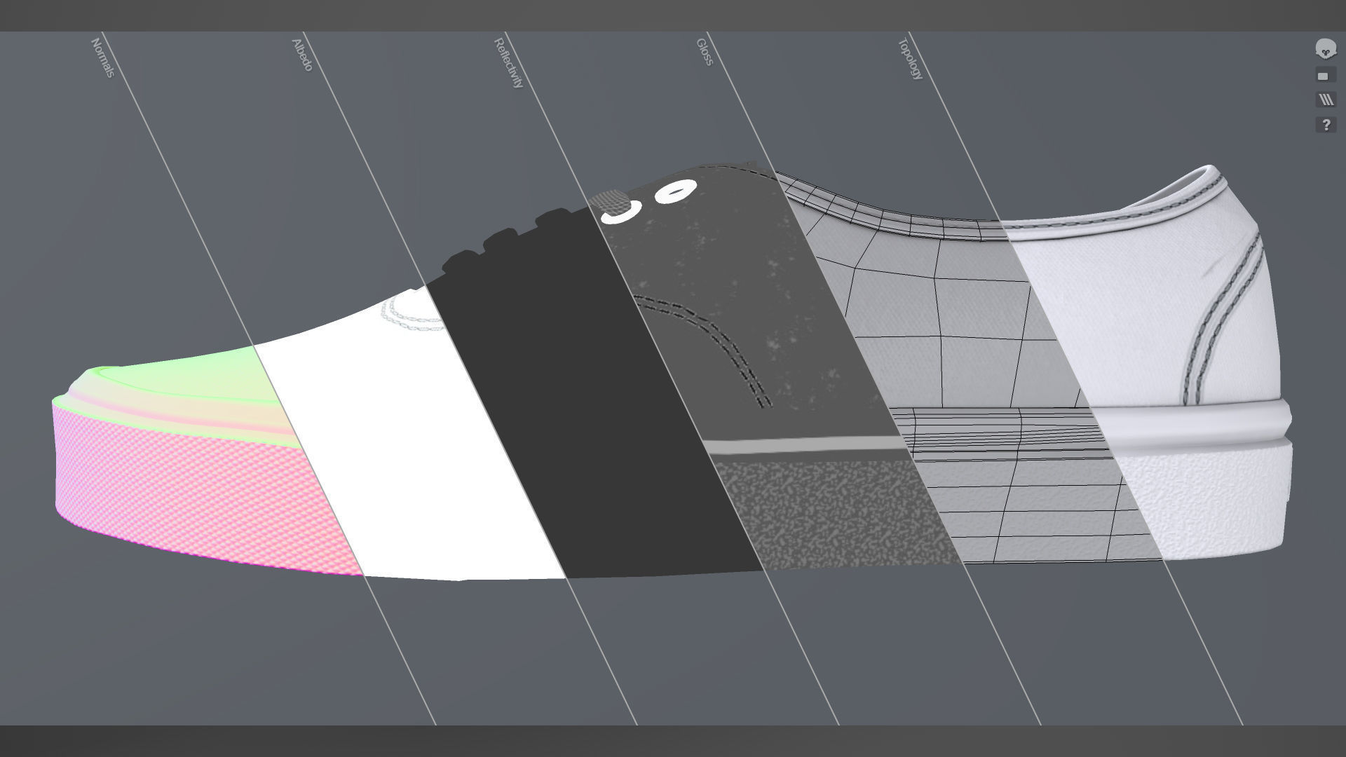 VANS182 Authentic TrueWhite Low-poly 3D model_4