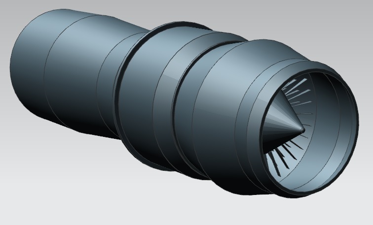 aircraft engine surface modeling Low-poly 3D model_1