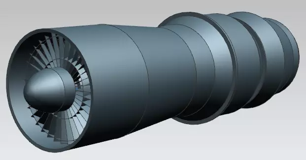 aircraft engine surface modeling Low-poly 3D model_0