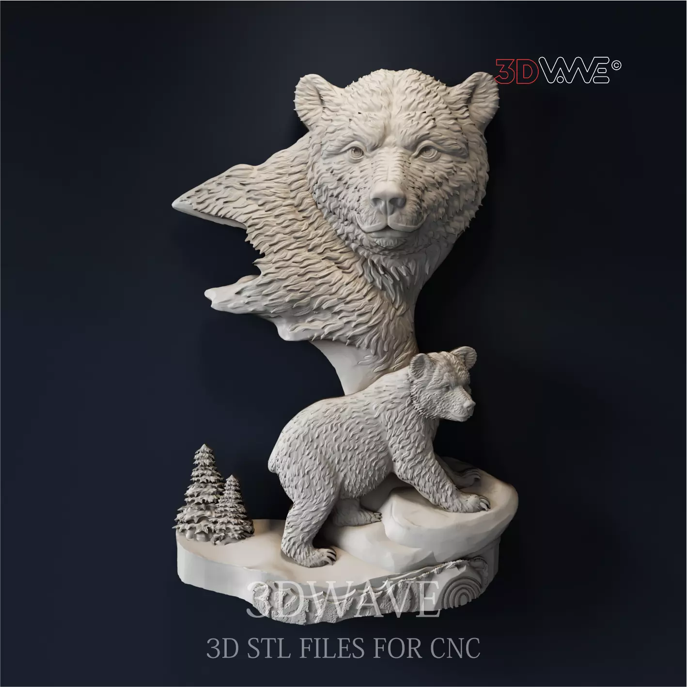 BEARS 3d stl files for CNC 3D model_0
