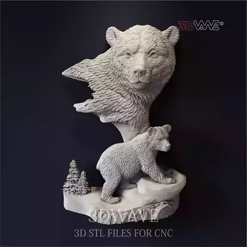 BEARS 3d stl files for CNC