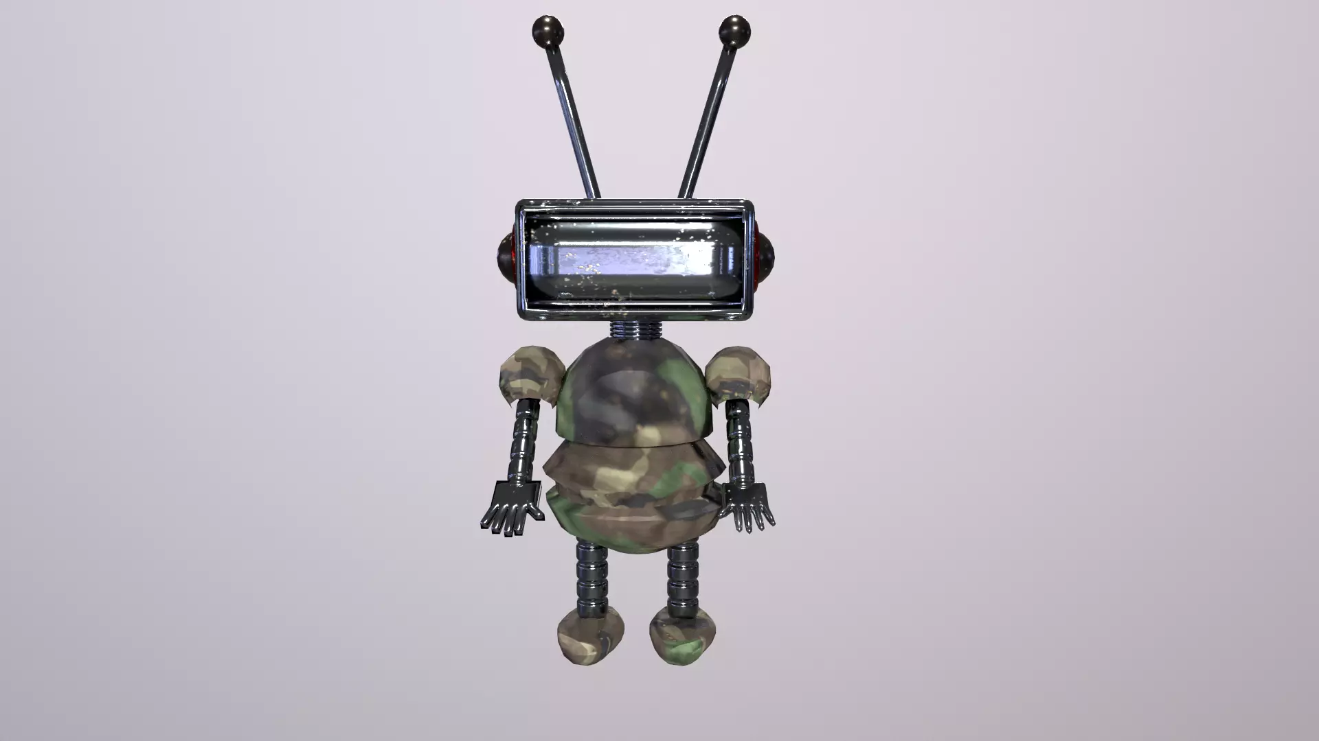 Cartoon Robot 3D Model Low-poly 3D model_0