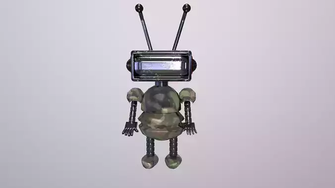 Cartoon Robot 3D Model Low-poly 3D model