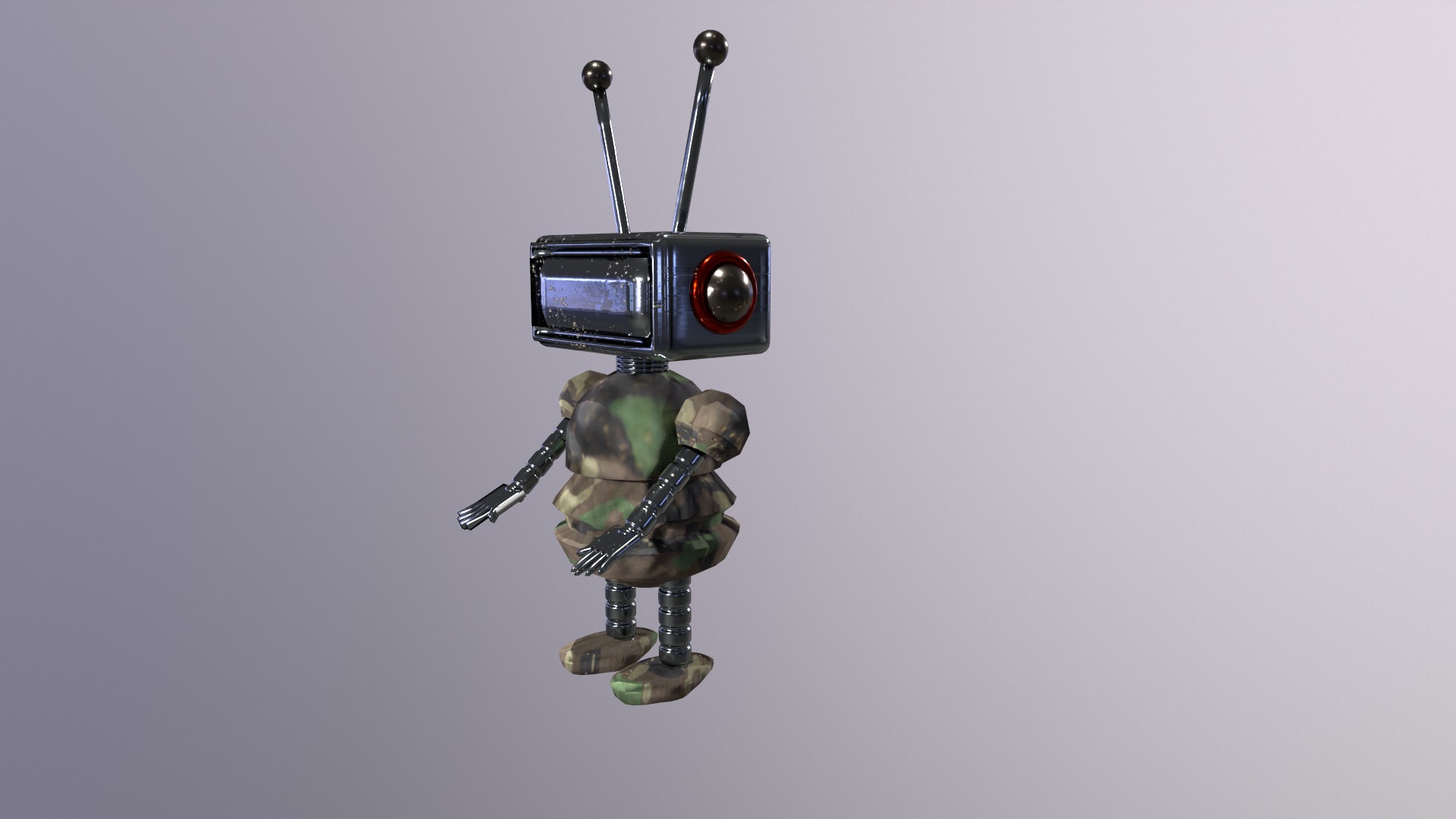 Cartoon Robot 3D Model Low-poly 3D model_1