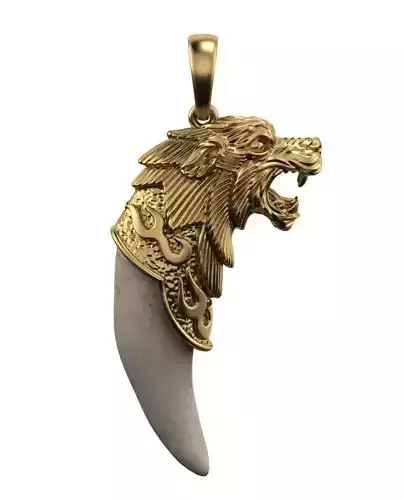 Wolf pendant 3DM STL OBJ model for 3D printing and CNC