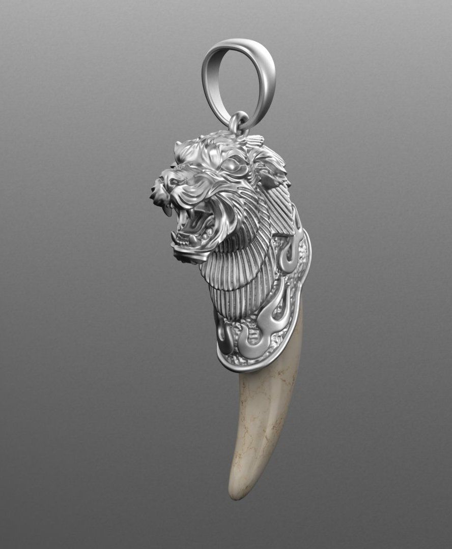 Wolf pendant 3DM STL OBJ model for 3D printing and CNC 3D print model_7