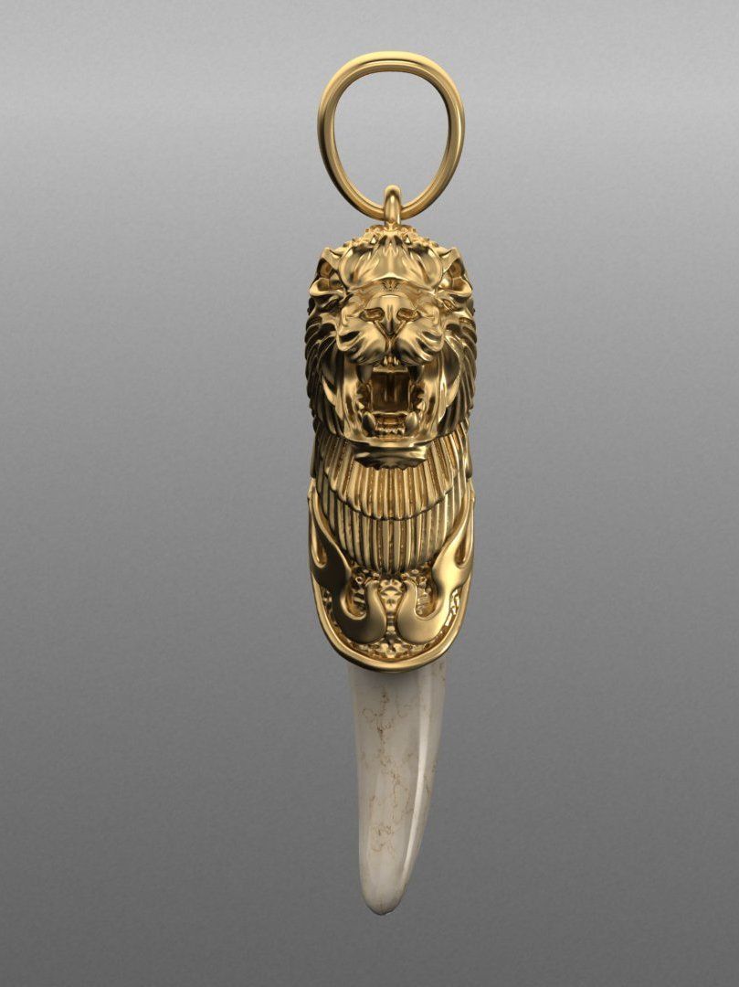 Wolf pendant 3DM STL OBJ model for 3D printing and CNC 3D print model_2