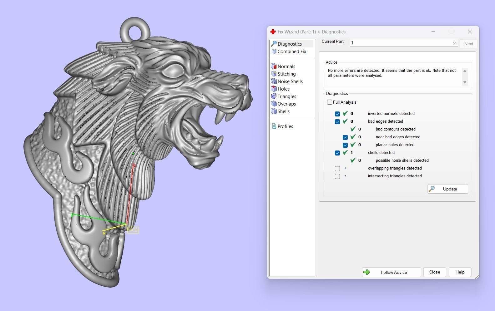 Wolf pendant 3DM STL OBJ model for 3D printing and CNC 3D print model_11