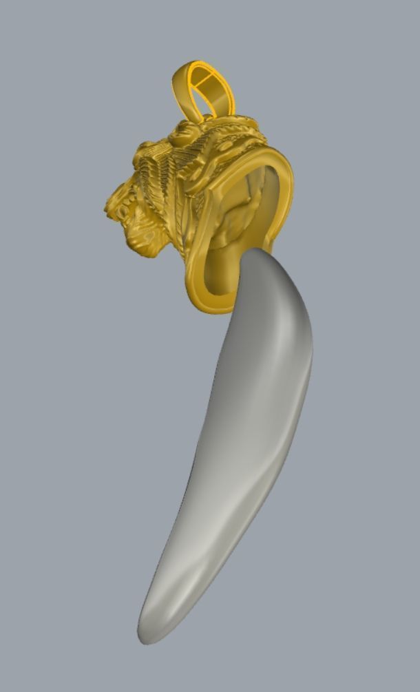 Wolf pendant 3DM STL OBJ model for 3D printing and CNC 3D print model_9