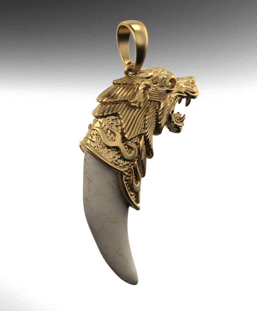 Wolf pendant 3DM STL OBJ model for 3D printing and CNC 3D print model_3