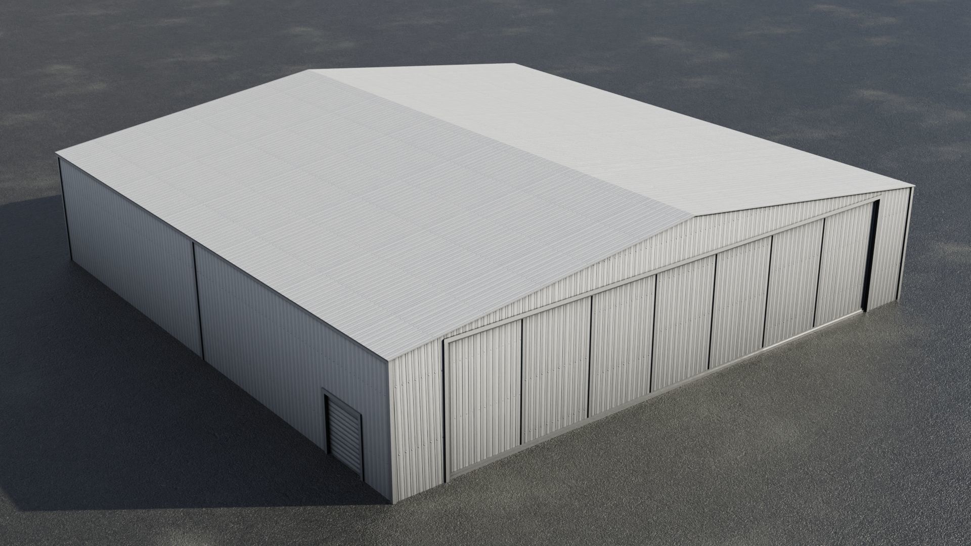 Airfield Hangar Collection Low-poly 3D model_49